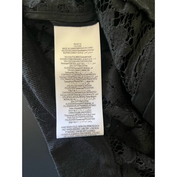 BCBGMAXAZRIA Women's Black Lace Bomber Jacket Size M Long Sleeve Zip Front - Picture 6 of 9